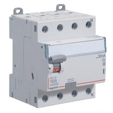 Выключатель дифференциального тока (УЗО) DX3 4П 80А АC 30мА N справа