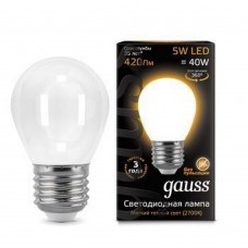 Лампа светодиодная шар E27 5w 2700K Filament Opal GAUSS