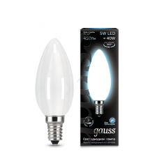 Лампа светодиодная свеча E14 5w 4100K Filament Opal Gauss