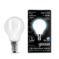 Лампа светодиодная шар E14 5w 4100K Filament Opal Gauss