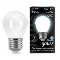 Лампа светодиодная шар E27 5w 4100K Filament Opal GAUSS