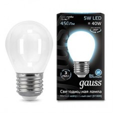 Лампа светодиодная шар E27 5w 4100K Filament Opal GAUSS
