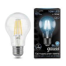 Лампа светодиодная A60 E27 10w 4100K Filament GAUSS